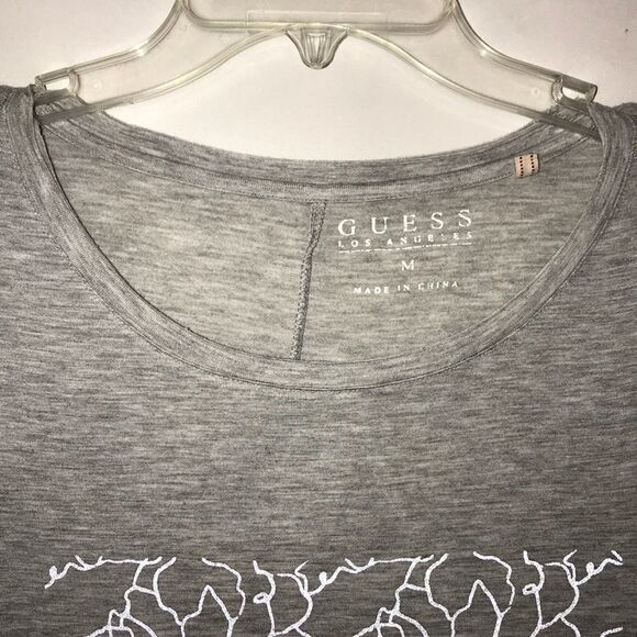 Guess Collection Women's Gray Heather Floral Long Sleeve T-Shirt Size Medium - Picture 8 of 8